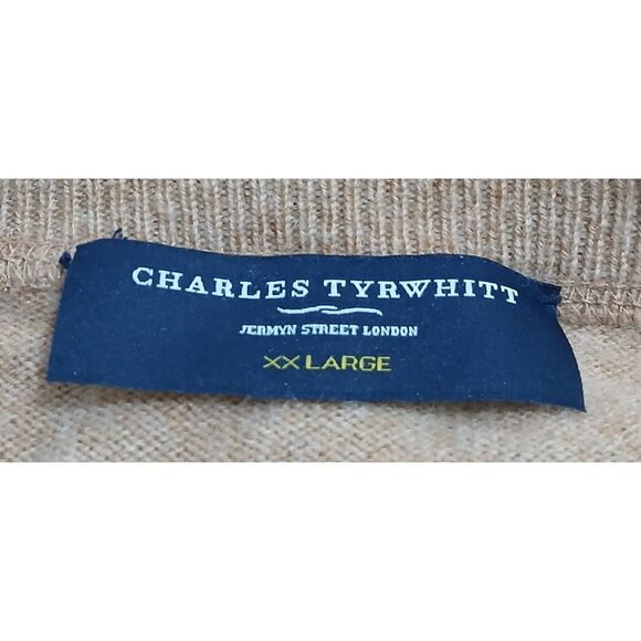 Charles Tyrwhitt mens 2xl wool cashmere tan sweater camel brown - Picture 5 of 7